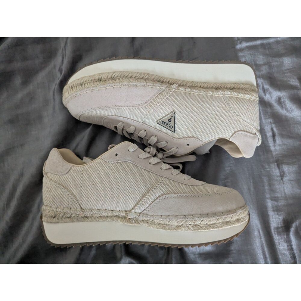 GUESS Stefen Platform Sneakers Light Natural Women's Size 10